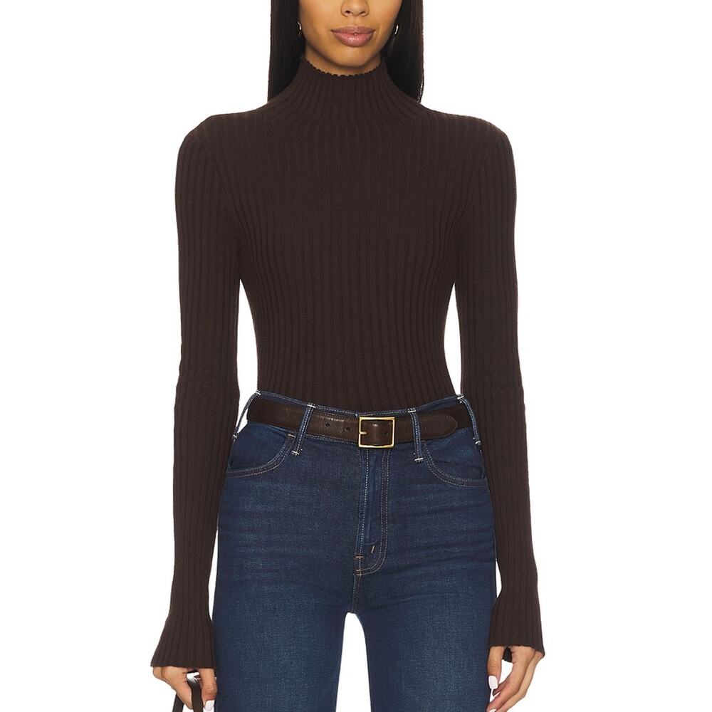 Lovers And Friends Ribbed Brown Magnolia Turtleneck Sweater Size M